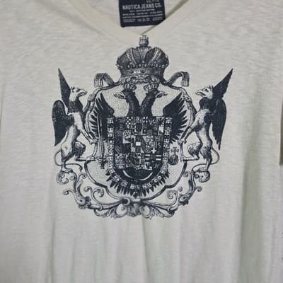 Y2K Nautica Jeans Co Me'ns XXL White Short Sleeve T-shirt - Thumbnail 3