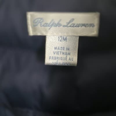 Ralph Lauren Unisex Infant 12 Months Navy Blue Vest Jacket - Thumbnail 3