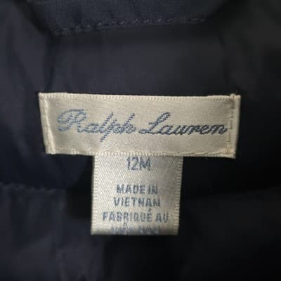 Ralph Lauren Unisex Infant 12 Months Navy Blue Vest Jacket - Thumbnail 4