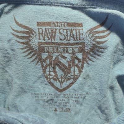 Y2K Raw State Men's Large Blue "Redemption" Grunge Punk Shirt - Thumbnail 7