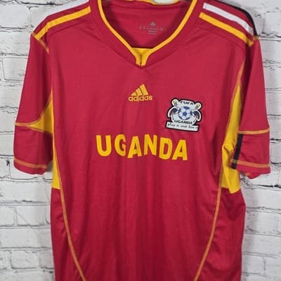 Adidas Uganda Cranes XXL Red / Yellow Soccer Futbol Jersey Climacool - Thumbnail 2