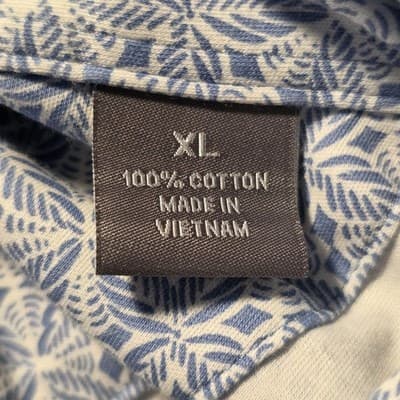 Daniel Cremieux Men's Blue / White Geometric Short Sleeve Polo Shirt - Thumbnail 5