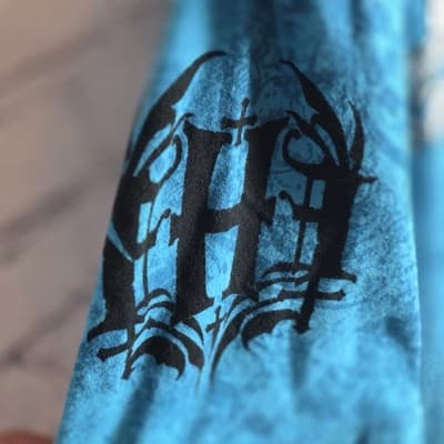 Y2K Raw State Men's Large Blue "Redemption" Grunge Punk Shirt - Thumbnail 5