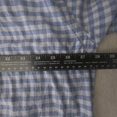 Daniel Cremieux Men's XXL White / Blue Gingham Long Sleeve Button Up Shirt - Thumbnail 4
