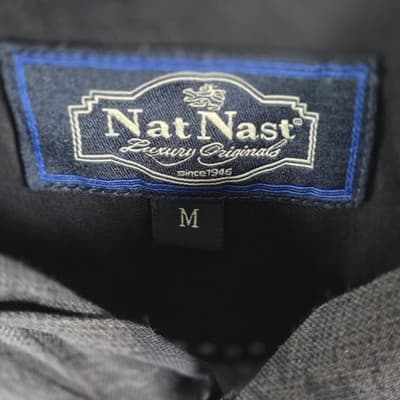 Nat Nast Men's Medium Black Silk Blend Tropical Hawaiian SS Button Up Shirt - Thumbnail 3