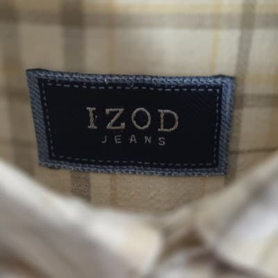 IZOD Men's 2XLT Plaid Linen Blend Plaid Short Sleeve Button Down Short - Thumbnail 3