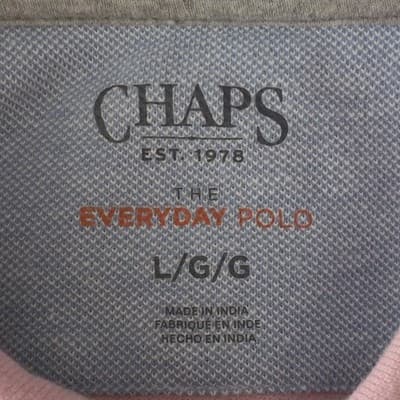 Chaps Men's Large Pink Short Sleeve Polo Shirt - Thumbnail 4