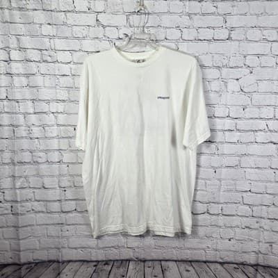 Vtg Patagonia Beneficial Men's XL White " Surfing Waves" Short Sleeve T-Shirt - Image 1