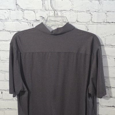 Hart Schaffner Marx Men's Large Marron Geometric Long Sleeve Button Up Shirt - Thumbnail 7