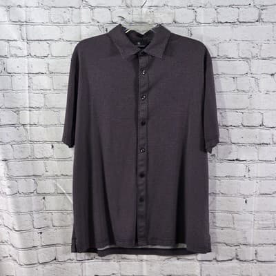Hart Schaffner Marx Men's Large Marron Geometric Long Sleeve Button Up Shirt - Image 1