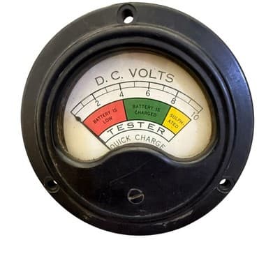 Vintage D.C. Volts Battery Tester Gauge - Image 1
