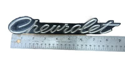 Vintage 1960s Chevrolet Script Chrome Logo Badge Emblem Nameplate Impala - Image 1
