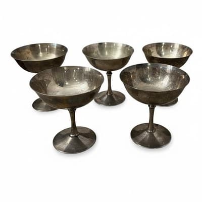 Vintage Italian Silverplate Pedestal Bowls Compotes Set of 5 E.L. De Uberti - Image 1
