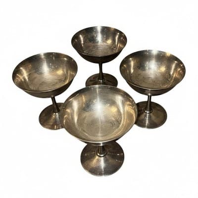Vintage Italian Silverplate Pedestal Bowls Compotes Set of 5 E.L. De Uberti - Thumbnail 2