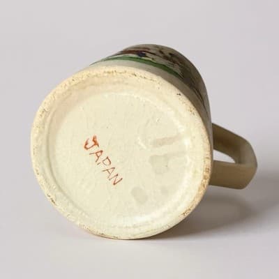 Vintage USA Ceramic Coffee Mug Rainy Day Gnomes Elves Under Umbrella Whimsical - Thumbnail 4