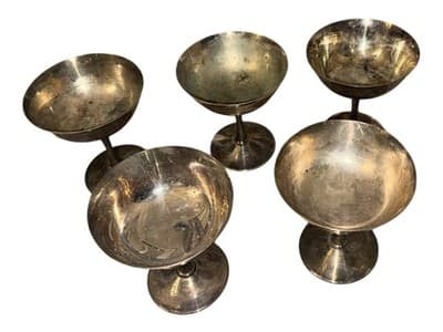 Vintage Italian Silverplate Pedestal Bowls Compotes Set of 5 E.L. De Uberti - Thumbnail 4