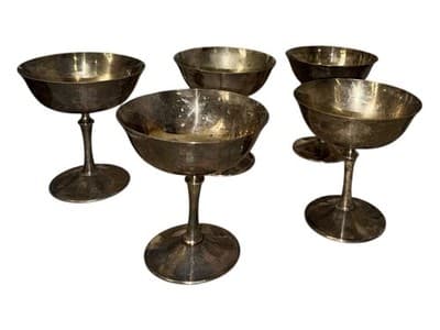 Vintage Italian Silverplate Pedestal Bowls Compotes Set of 5 E.L. De Uberti - Thumbnail 7