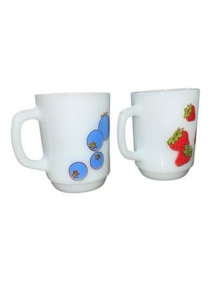 Anchor Hocking Strawberry Shortcake & Huckleberry Pie Milk Glass Mug Set 1980’s - Thumbnail 4