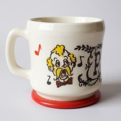 Hazel Atlas Milk Glass Shaving Mug PAPPY Singing Barber - Thumbnail 5