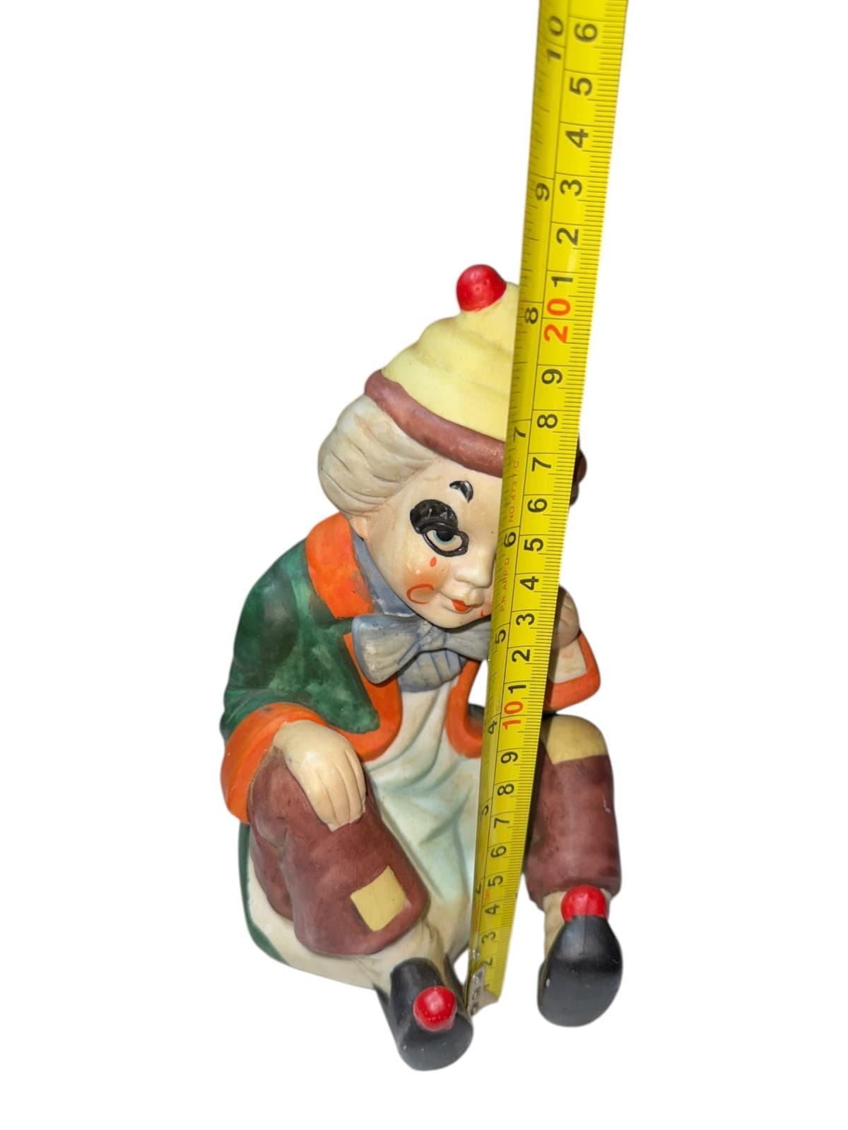 Vintage 1980s Porcelain Clown Music Box Figurine Sitting - Thumbnail 5