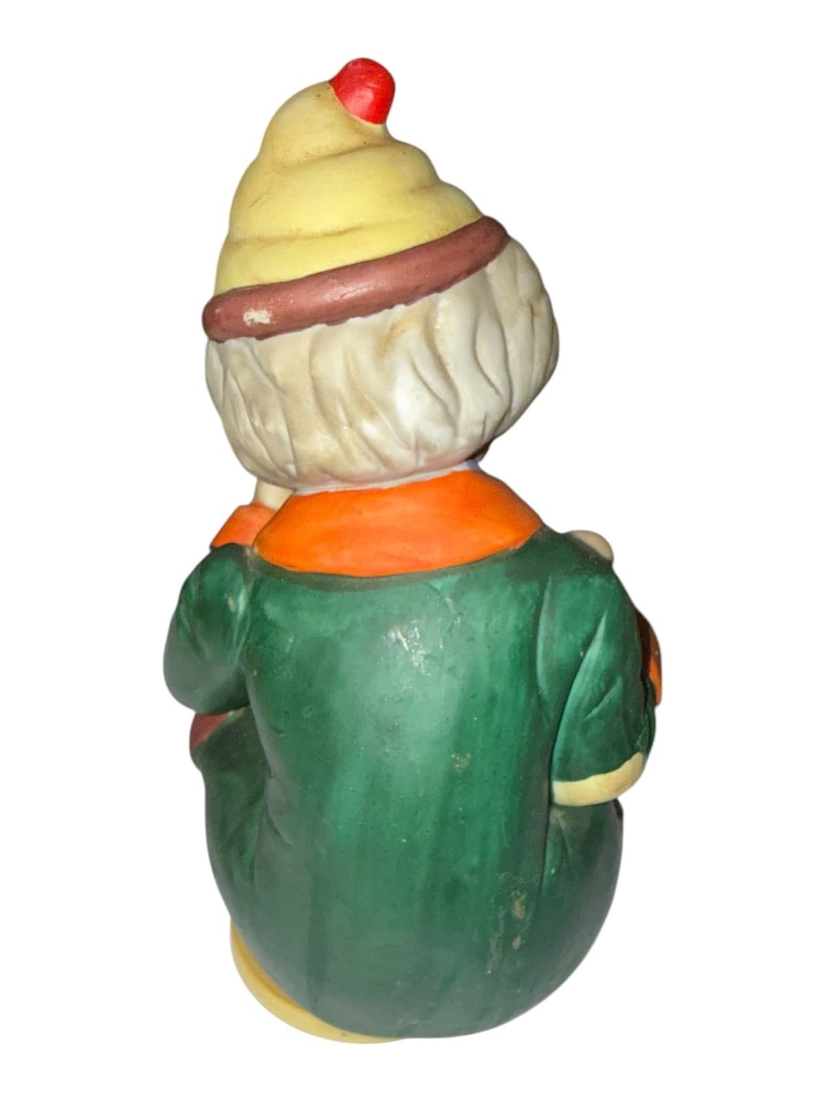 Vintage 1980s Porcelain Clown Music Box Figurine Sitting - Thumbnail 2