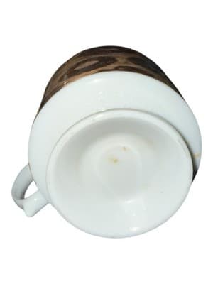 1980s Leopard Print Porcelain Coffee Mug Made in Japan Gold Trim - Thumbnail 4