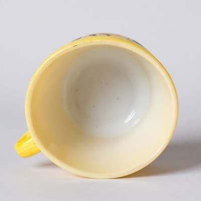 Vintage Federal Glass Yellow Milk Glass Mug GO ARISTOS Promotional Coffee Cup - Thumbnail 4