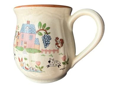 NOS Vintage Heartland By International Tableworks Set Of 2 Stoneware Mugs - Thumbnail 5