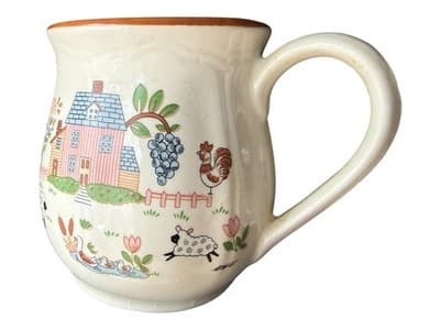 NOS Vintage Heartland By International Tableworks Set Of 2 Stoneware Mugs - Thumbnail 6