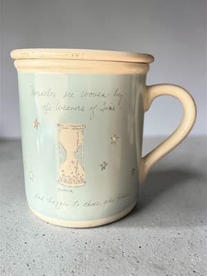 Flavia Stardust Dreams Gift Mug w/ Lid Coaster Miracles Quote Pastel NOS - Thumbnail 4