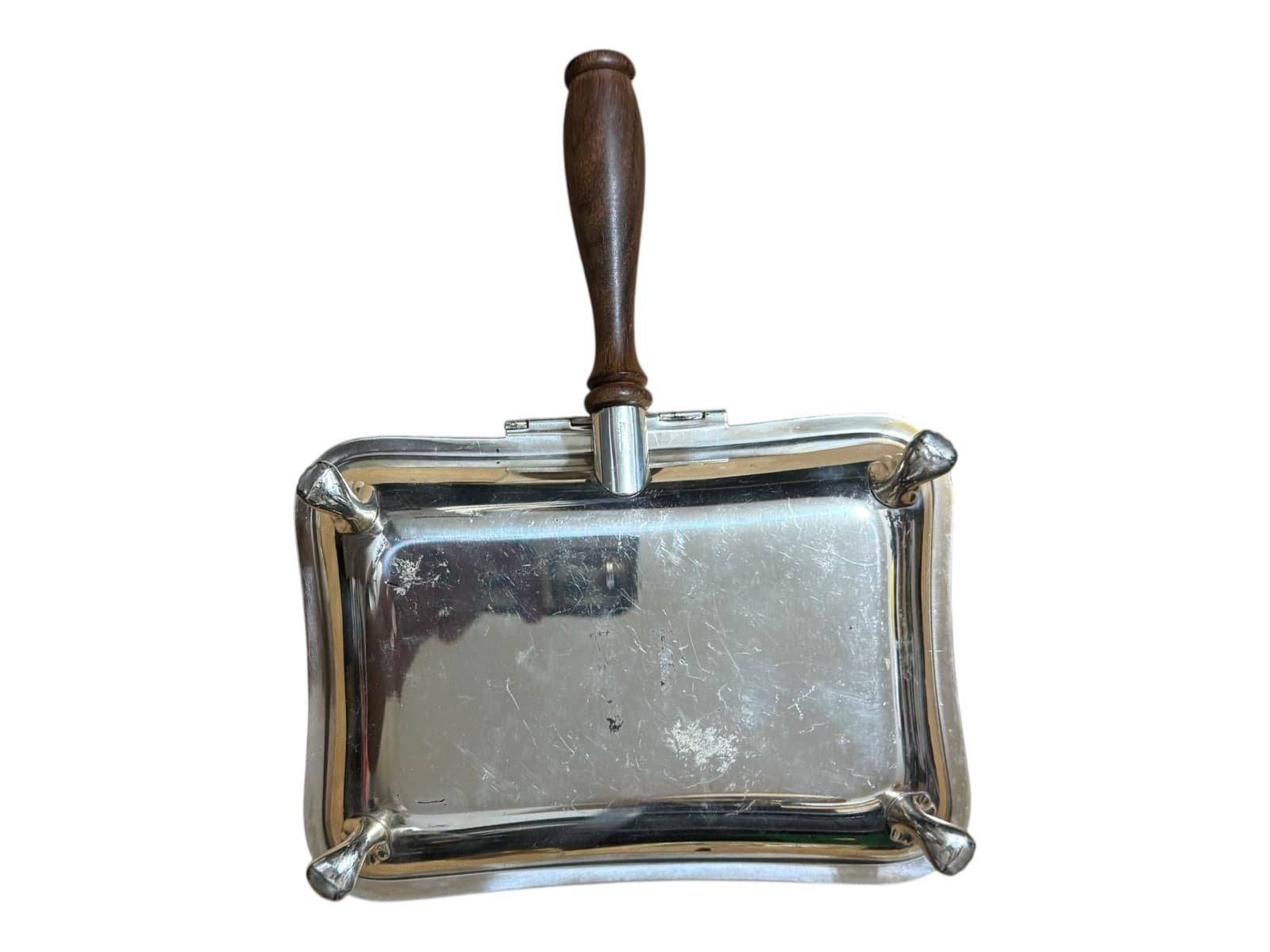 Vintage Major Ab Adversis Silver Silent Butler Italian Crumb Catcher Box - Thumbnail 5