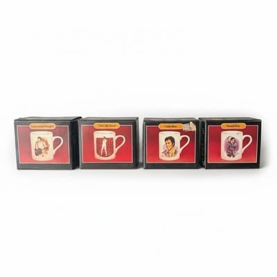 Elvis Presley Porcelain Collectors Mugs Lot of 4 w/ Boxes 50th Anniversary NOS - Thumbnail 2