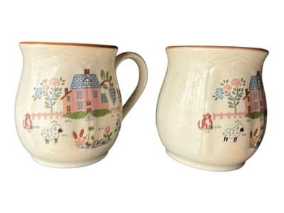 NOS Vintage Heartland By International Tableworks Set Of 2 Stoneware Mugs - Thumbnail 8