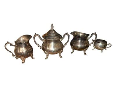 Towle EPCA Vintage Silverplate Tea Coffee Set 4 Pc Sugar Creamer - Thumbnail 2