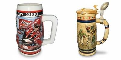 Beer Stein Lot Budweiser NASCAR Dale Earnhardt Jr + Avon Football Stein - Image 1