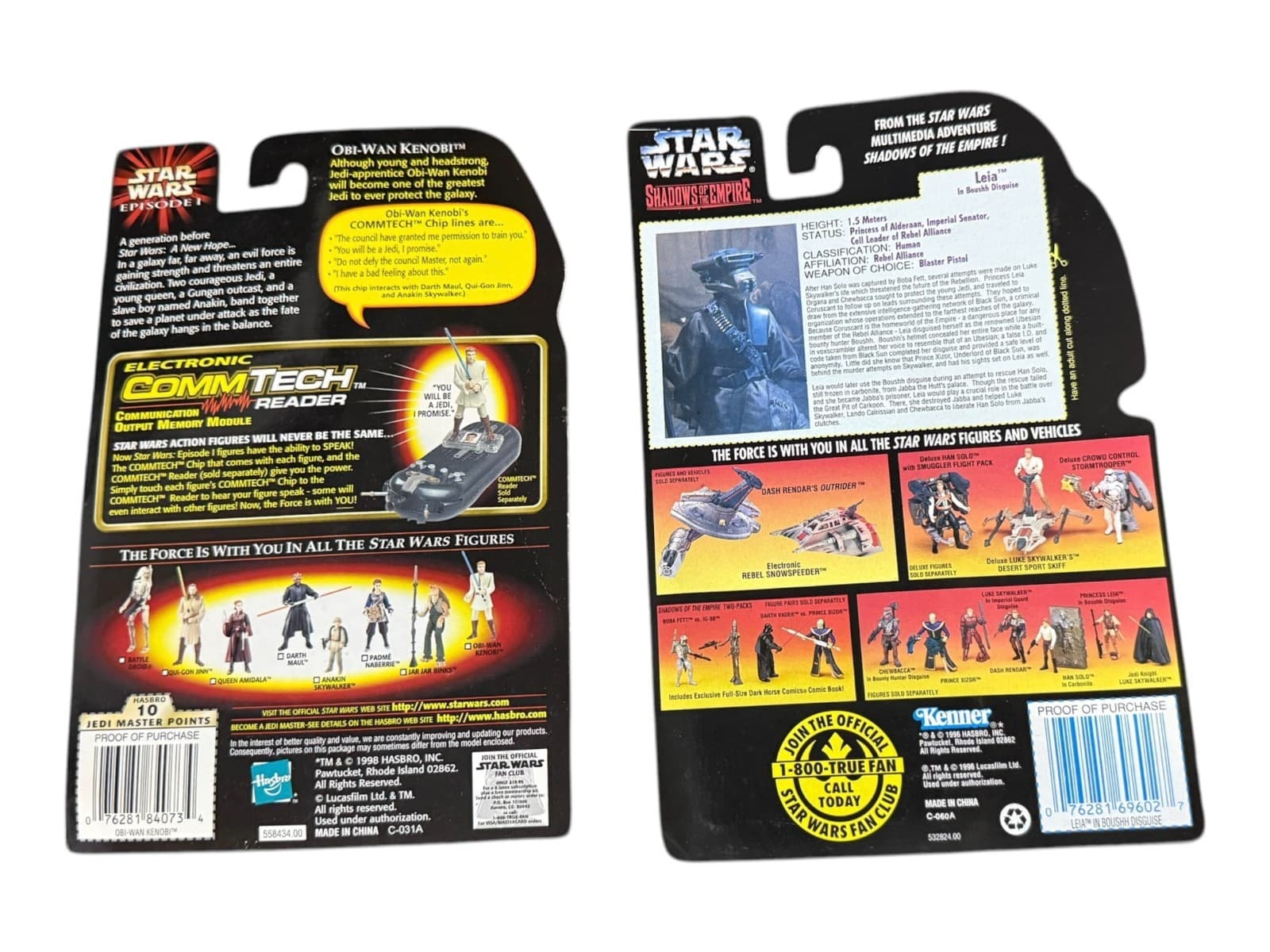 VTG 1998 Star Wars Episode 1 Hasbro Figures Obi-Wan Kenobi/Leia Boushh Pack of 2 - Thumbnail 4