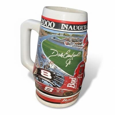 Beer Stein Lot Budweiser NASCAR Dale Earnhardt Jr + Avon Football Stein - Thumbnail 4