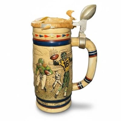 Beer Stein Lot Budweiser NASCAR Dale Earnhardt Jr + Avon Football Stein - Thumbnail 3