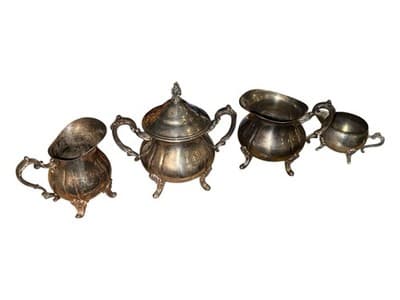 Towle EPCA Vintage Silverplate Tea Coffee Set 4 Pc Sugar Creamer - Thumbnail 3