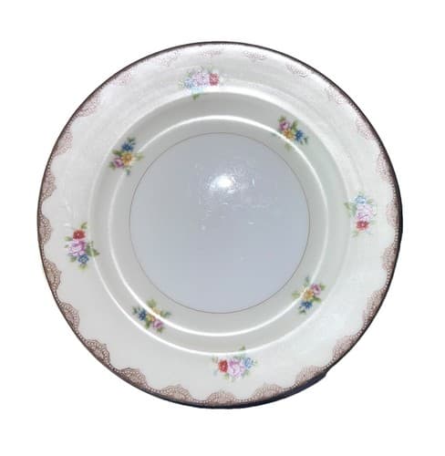 Set Of 3 Meito China Hand Painted Pink Rose Gold Trim Yellow Band B&B Plates - Thumbnail 6
