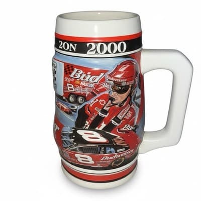 Beer Stein Lot Budweiser NASCAR Dale Earnhardt Jr + Avon Football Stein - Thumbnail 5