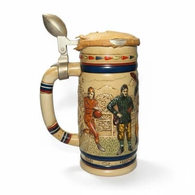 Beer Stein Lot Budweiser NASCAR Dale Earnhardt Jr + Avon Football Stein - Thumbnail 7