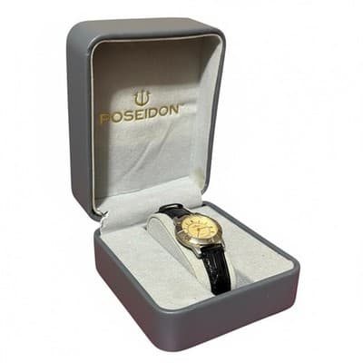 Vintage Poseidon Quartz Watch Casio Movement Gold Dial w/ Original Box - Image 1