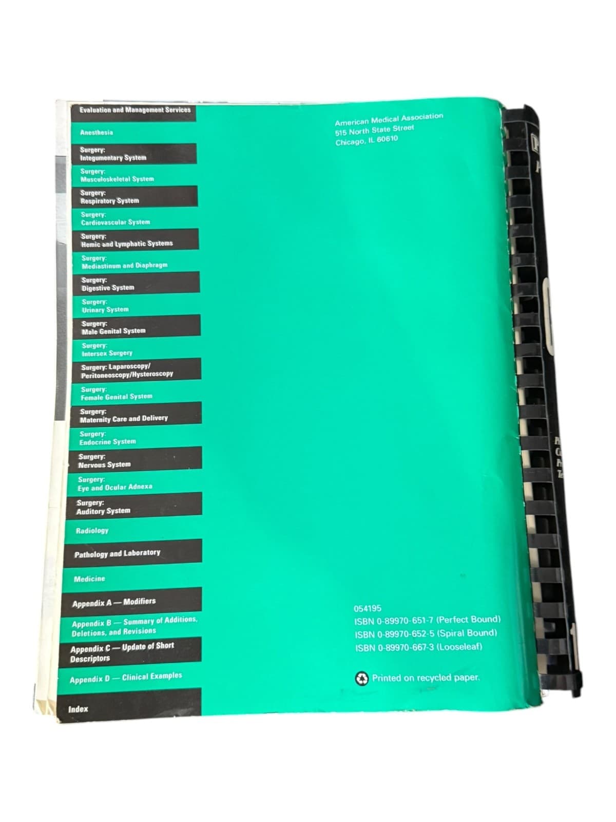 VTG 1995 CPT Physicians' Current Procedural Terminology AMA Medical Coding Book - Thumbnail 3