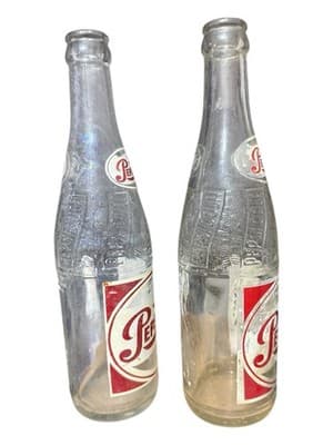 Vintage Pepsi-Cola Bottles Pair 12oz Cincinnati Ohio Franchised Bottler 1950s - Thumbnail 3