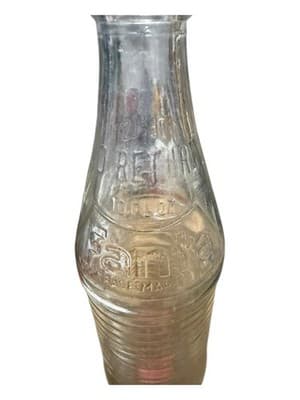 Vintage Fanta Embossed Swirl Glass Bottle 10oz No Deposit No Return - Thumbnail 3