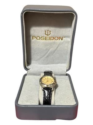 Vintage Poseidon Quartz Watch Casio Movement Gold Dial w/ Original Box - Thumbnail 4
