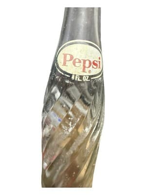 Vintage Pepsi-Cola Bottles Pair 12oz Swirl Glass Return for Deposit 1950s - Thumbnail 6
