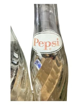 Vintage Pepsi-Cola Bottles Pair 12oz Swirl Glass Return for Deposit 1950s - Thumbnail 7