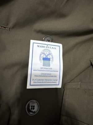 Coat All Weather Service Uniform Heritage Green 564 Men's AGSU SZ 10L With/Liner - Thumbnail 4